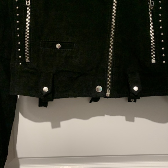 Blank NYC Suede Luxury No Limit Motorcycle "Moto" Style Jacket Black Studded S - Picture 10 of 16